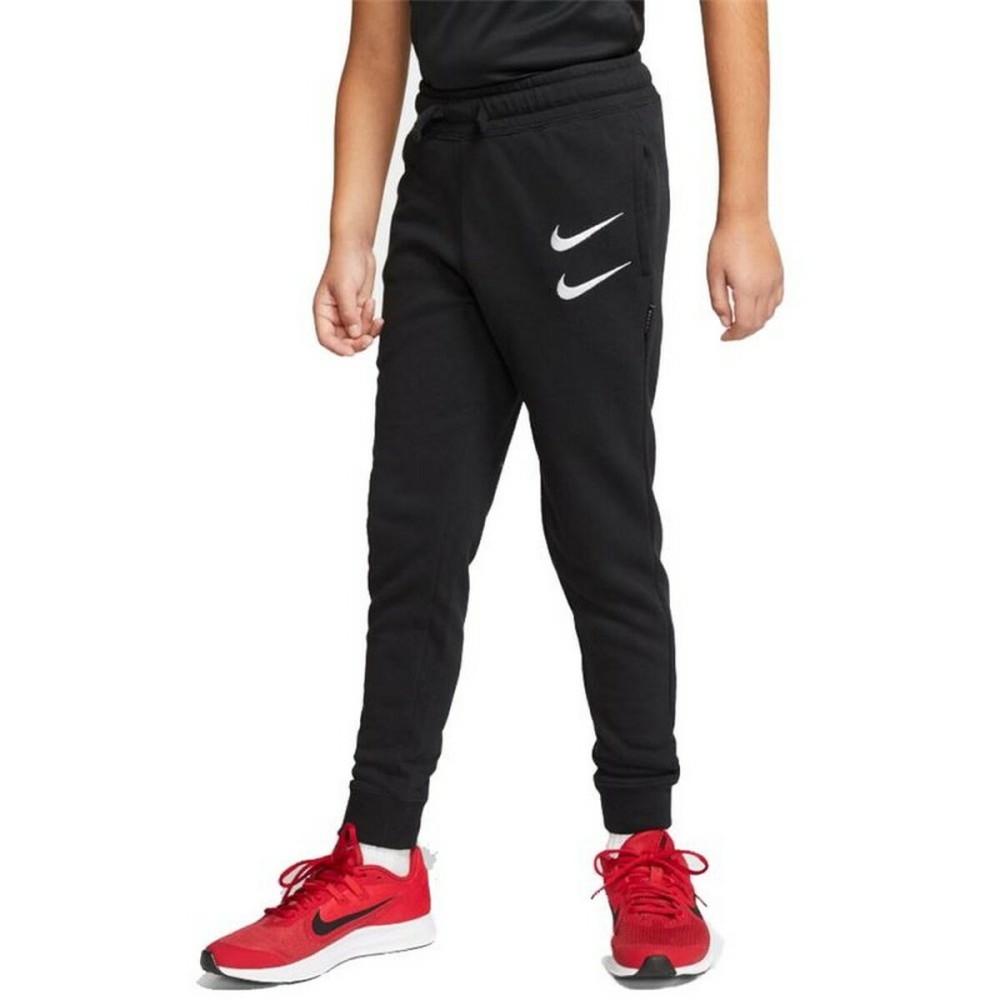 Children's Tracksuit Bottoms Nike Swoosh Kids Black