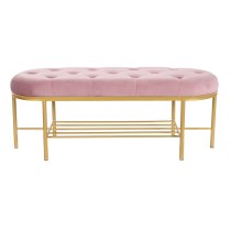Hocker DKD Home Decor 100 x 35 x 40 cm Rosa Gold Metall