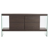 Sideboard DKD Home Decor Brown Transparent Crystal Walnut MDF Wood 160 x 45 x 80 cm