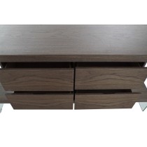 Sideboard DKD Home Decor Brown Transparent Crystal Walnut MDF Wood 160 x 45 x 80 cm