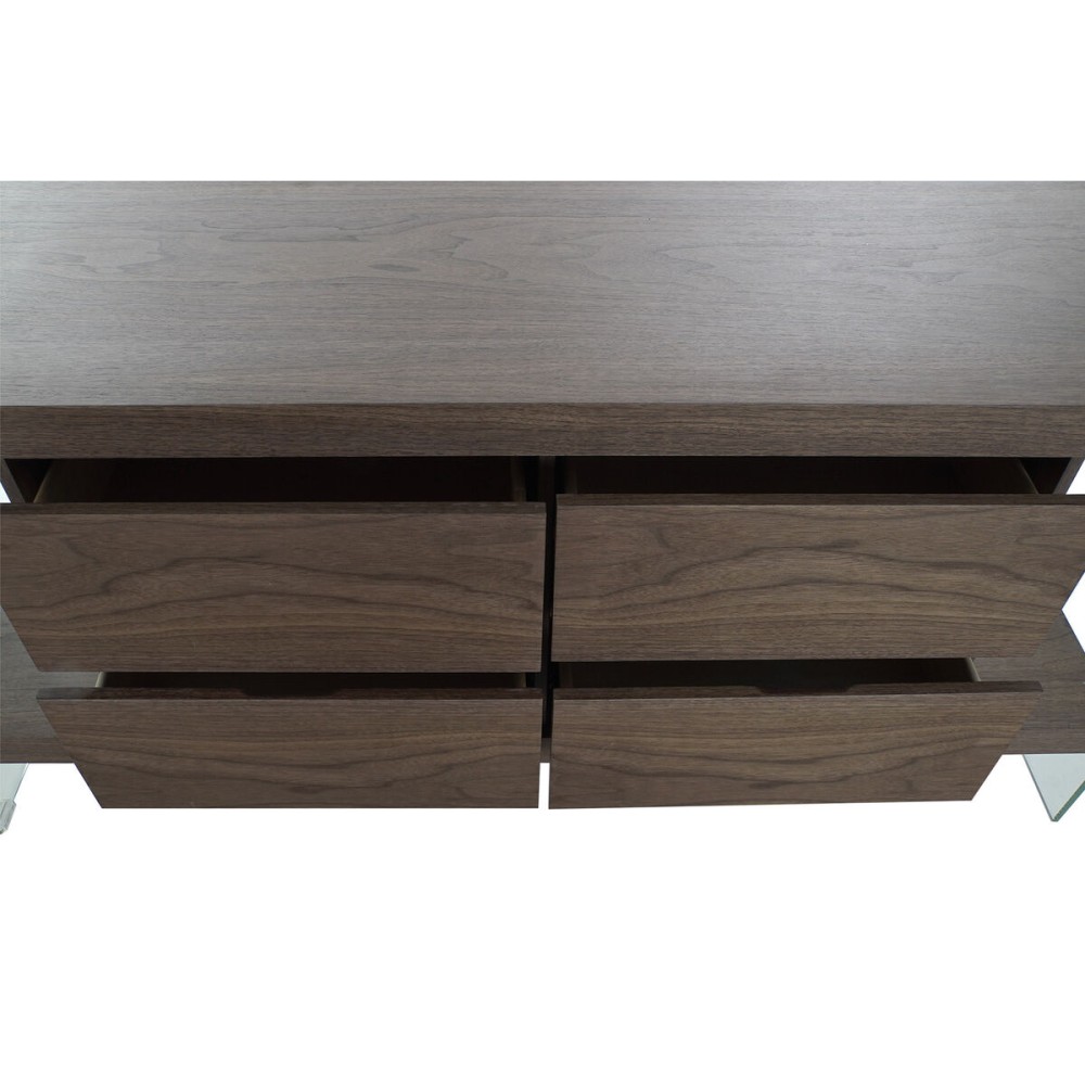 Sideboard DKD Home Decor Brown Transparent Crystal Walnut MDF Wood 160 x 45 x 80 cm