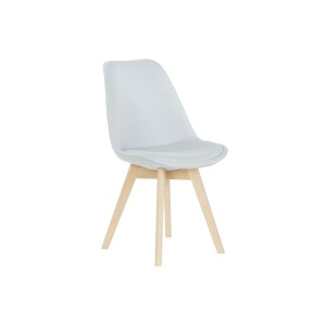 Stuhl DKD Home Decor Blau Beige Polyester Schaum Buchenholz 48 x 56 x 83 cm