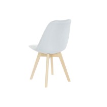 Stuhl DKD Home Decor Blau Beige Polyester Schaum Buchenholz 48 x 56 x 83 cm