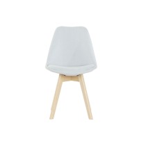 Chaise DKD Home Decor Bleu Beige Polyester Mousse Bois de hêtre 48 x 56 x 83 cm