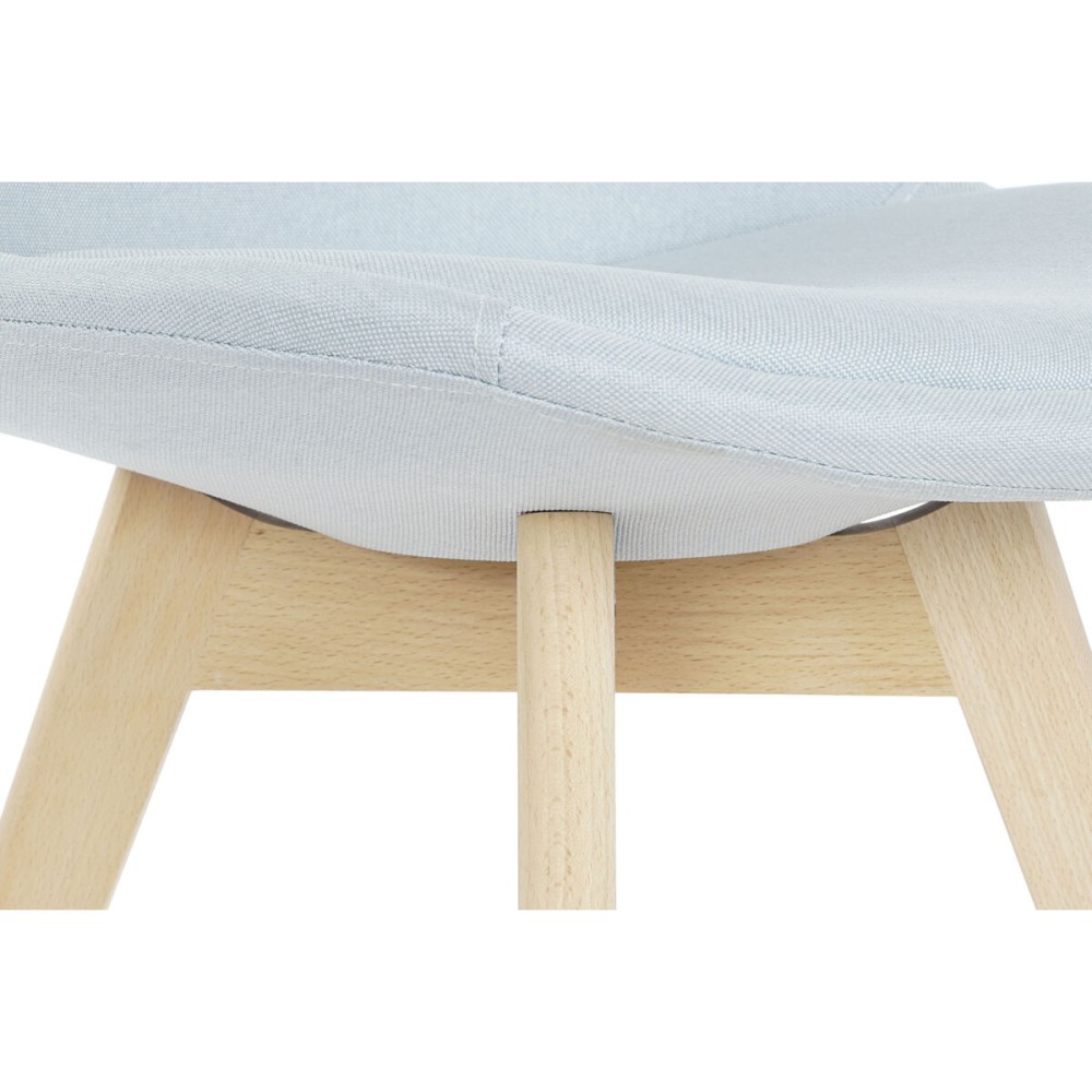 Chaise DKD Home Decor Bleu Beige Polyester Mousse Bois de hêtre 48 x 56 x 83 cm