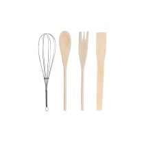 Pot for Kitchen Utensils DKD Home Decor Metal Dolomite MDF Wood 12 x 12 x 25 cm