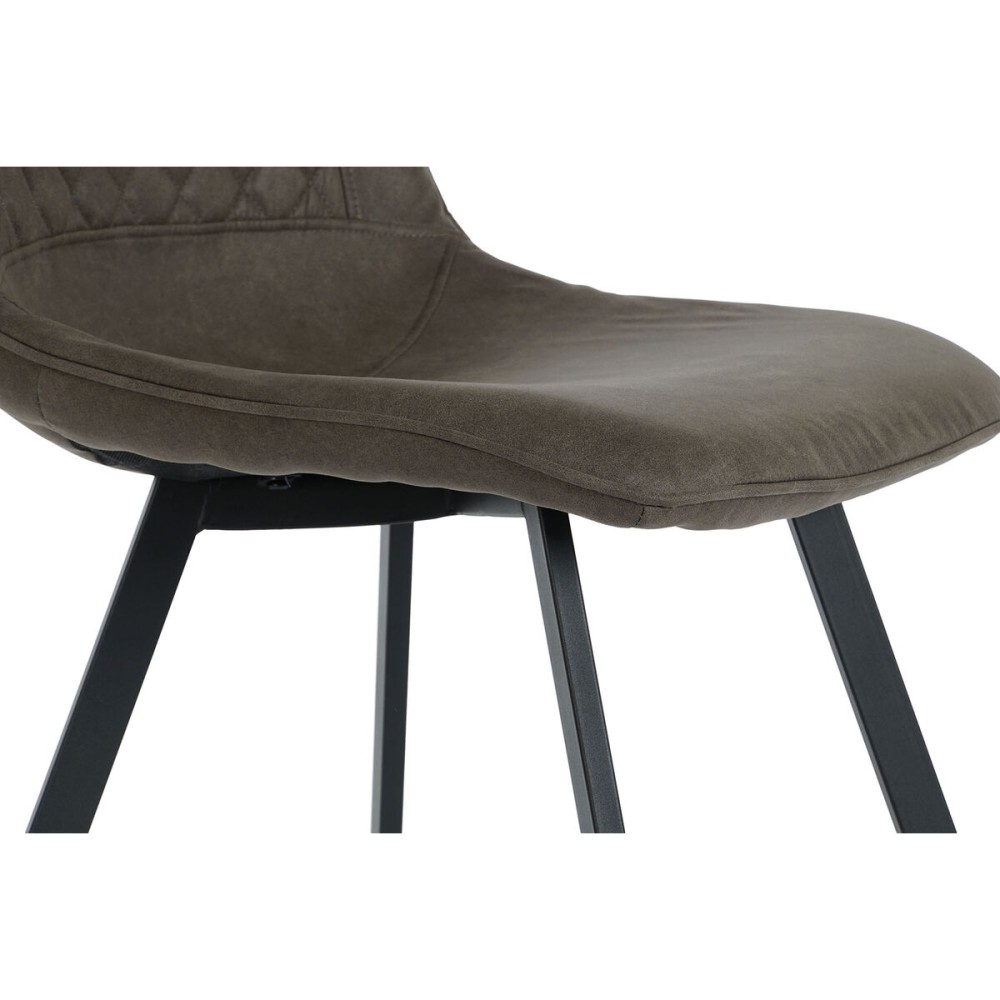 Chaise DKD Home Decor Noir Gris Métal Polyuréthane 63 x 49 x 85 cm 49 x 59 x 87 cm