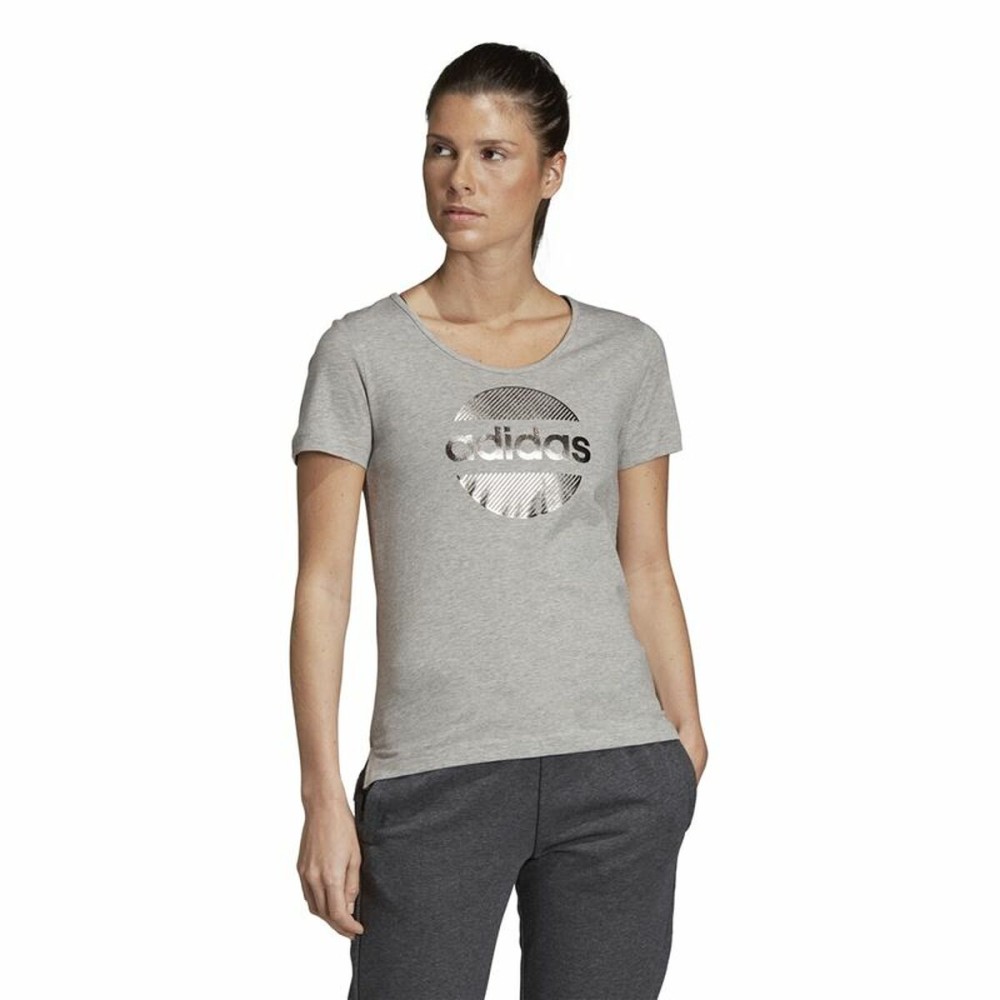 T-shirt à manches courtes femme Adidas Linear Gris clair