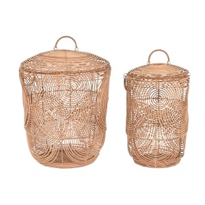 Korb-Set DKD Home Decor natürlich Hellbraun (2 Stücke)