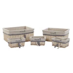 Korb-Set DKD Home Decor Spiralen Mediterraner 48 x 38 x 13 cm