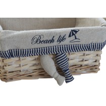 Korb-Set DKD Home Decor Spiralen Mediterraner 48 x 38 x 13 cm