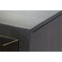 Buffet DKD Home Decor Noir Doré Brun foncé Métal Acacia 160 x 40 x 90 cm