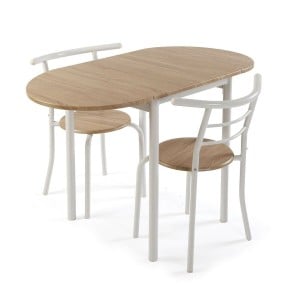 Tisch-Set mit 2 Stühlen Versa Weiß 55 x 77 x 61 cm 60 x 87 x 60 cm
