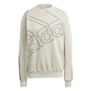 Sweat sans capuche femme Adidas Giant Logo Beige