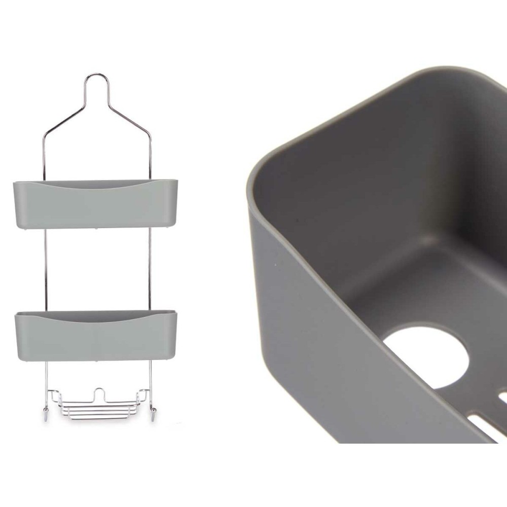 Bathroom Shelves Berilo W7072 - 383 Grey Metal Plastic 28 x 60 x 14 cm (6 Units)