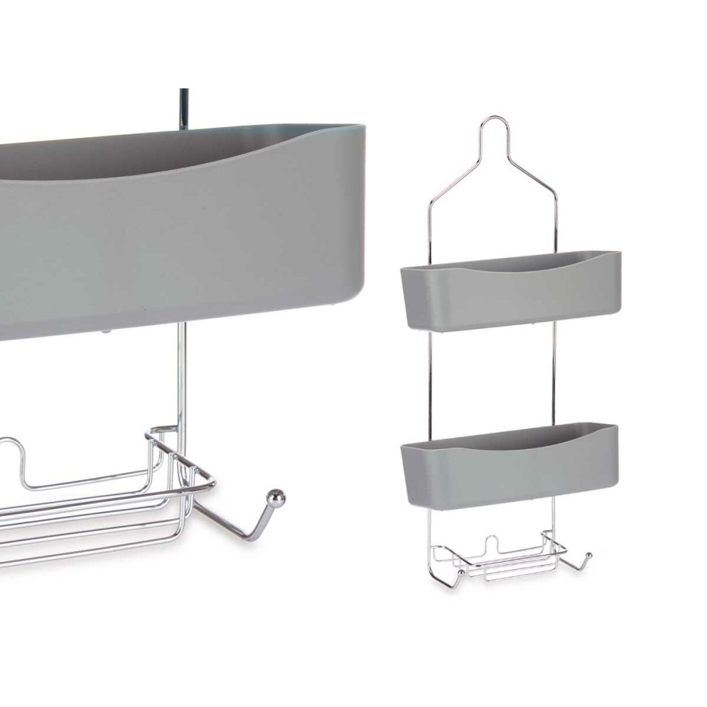Bathroom Shelves Berilo W7072 - 383 Grey Metal Plastic 28 x 60 x 14 cm (6 Units)