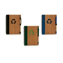 Spiral Notebook with Pen Pincello AR1810137 1 x 16 x 12 cm Bamboo (12 Units)