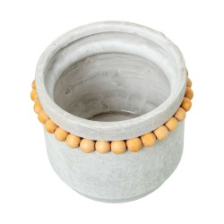 Planter Alexandra House Living Grey Wood Ceramic Little balls 30 x 20 cm