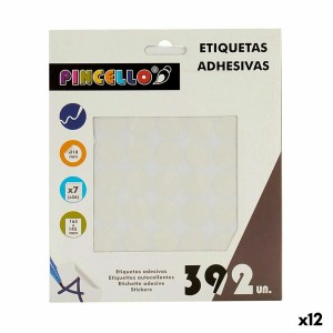 Klebeetiketten Pincello 1711075 Weiß Ø 18 mm 17 x 4 x 19,5 cm (12 Stück)