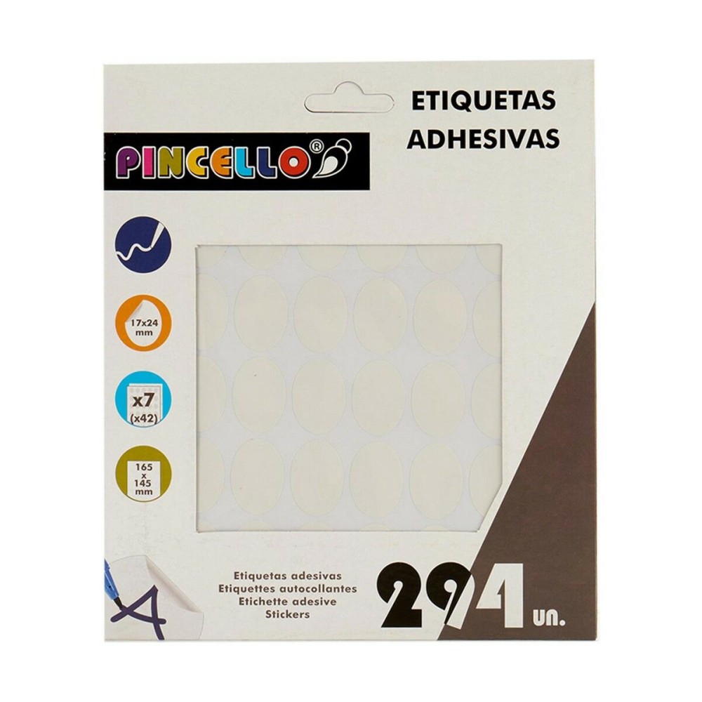 Étiquettes adhésives Pincello 1711077 Blanc 17 x 24 mm Oblongue (12 Unités)