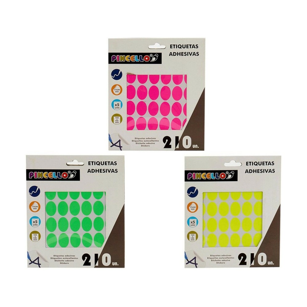 Étiquettes adhésives Pincello 1711089 17 x 24 mm Oblongue (12 Unités)