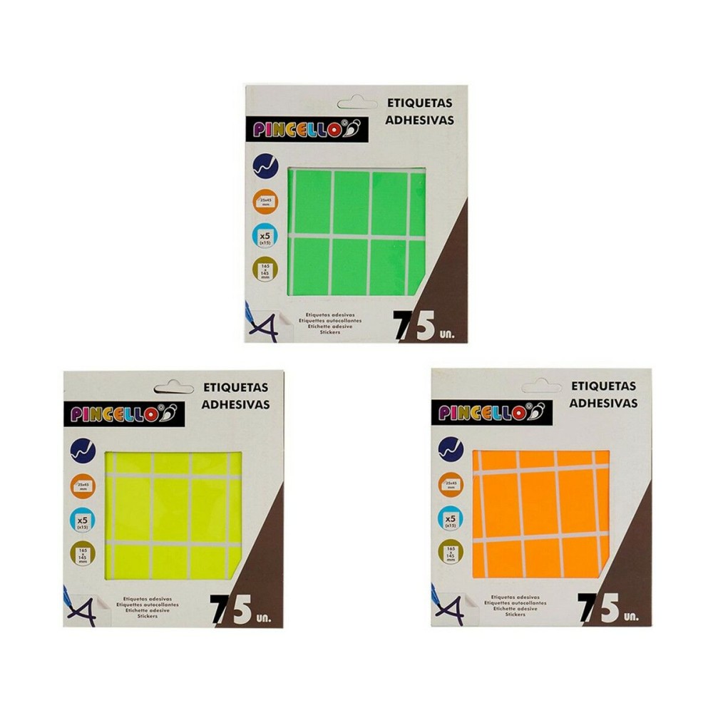 Étiquettes adhésives Pincello 1711096 25 x 45 mm Rectangulaire (12 Unités)