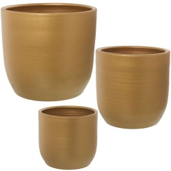 Set of Planters Alexandra House Living Brown Ceramic (3 Pieces)