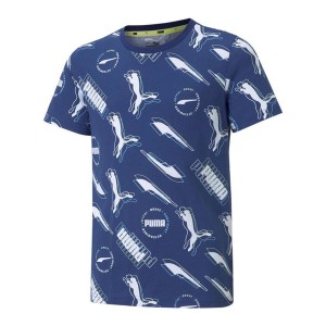 T shirt à manches courtes Enfant Puma AOP Bleu foncé