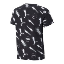 Child's Short Sleeve T-Shirt Puma AOP Black