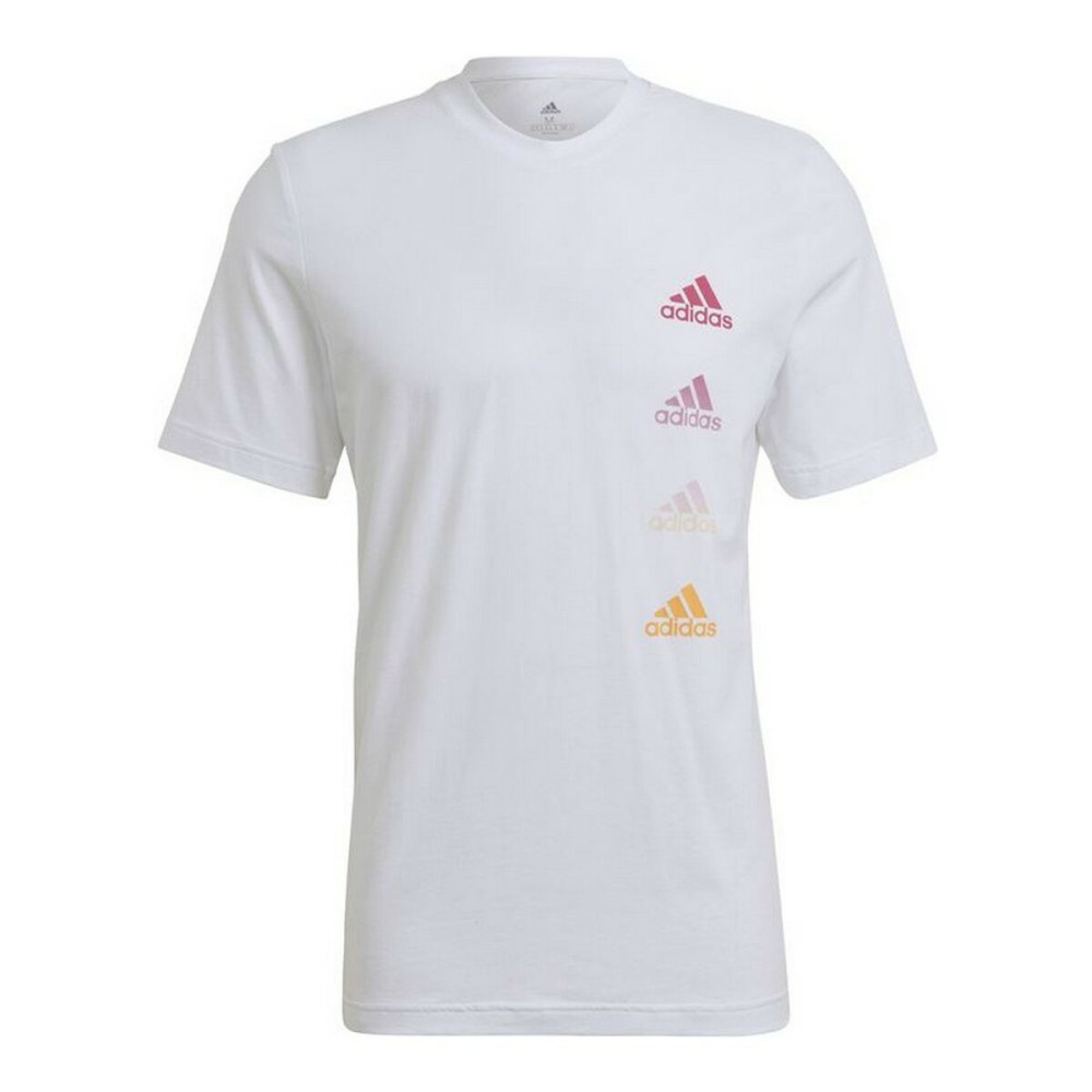 Herren Kurzarm-T-Shirt Adidas Essentials Gradient Weiß