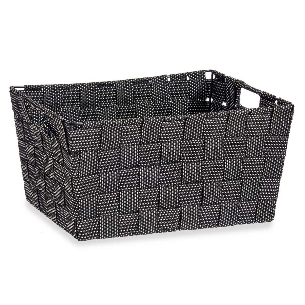 Panier Multi-usages Kipit A3-6883 Noir Tissu 30 x 14 x 20 cm 20 x 14 x 30 cm (18 Unités)