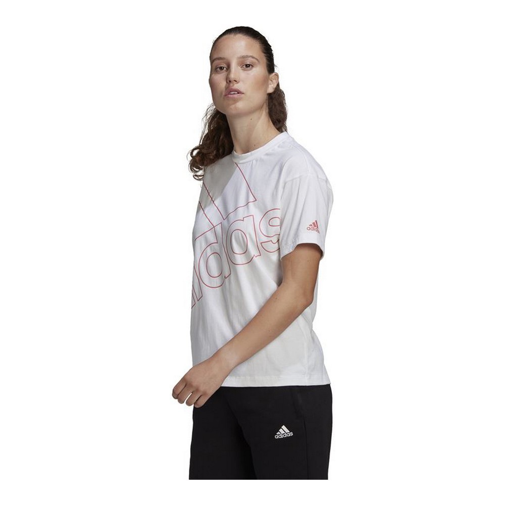 Damen Kurzarm-T-Shirt Adidas Giant Logo Weiß