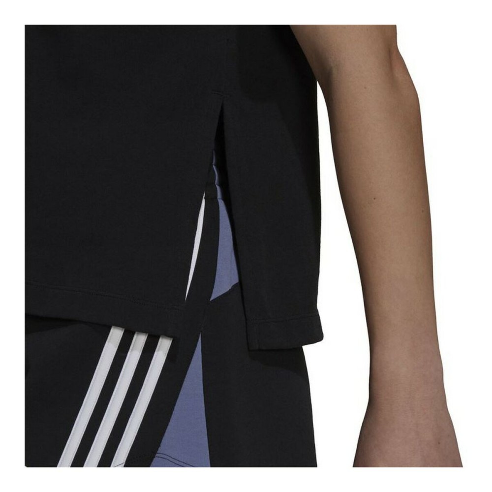 Damen Kurzarm-T-Shirt Adidas Sportswear Colorblock Schwarz