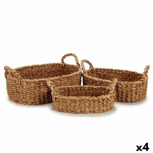 Lot de paniers Avec des poignées Marron 750 ml 1,5 L 3 L 37 x 23,5 x 17 cm 33 x 20 x 15,5 cm 25 x 16 x 13,5 cm (4 Unités)