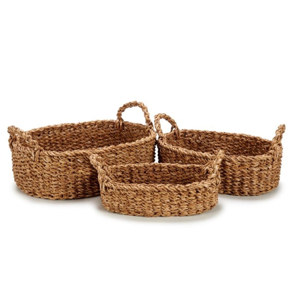 Lot de paniers Avec des poignées Marron 750 ml 1,5 L 3 L 37 x 23,5 x 17 cm 33 x 20 x 15,5 cm 25 x 16 x 13,5 cm (4 Unités)