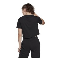 Damen Kurzarm-T-Shirt Reebok Cropped Identity Schwarz