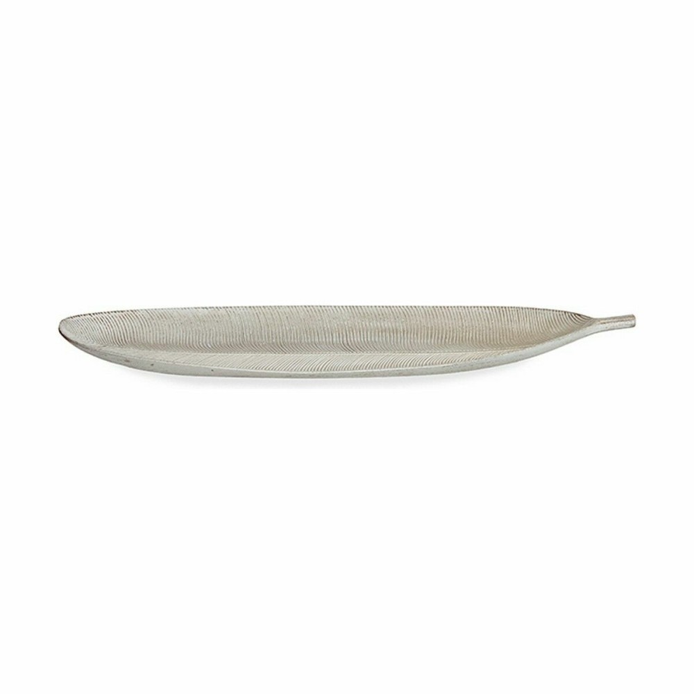 Centre de Table Gift Decor LH520814 Blanc Bois MDF 59,5 x 3 x 21,6 cm Décoration Feuille d'une plante (6 Unités)
