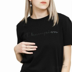 Damen Kurzarm-T-Shirt Champion Crewneck Schwarz