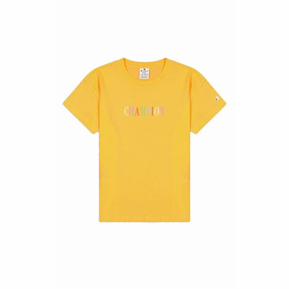 Damen Kurzarm-T-Shirt Champion Crewneck Croptop Gelb