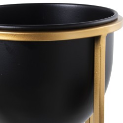 Cache-pot Alexandra House Living Noir Doré Métal 21 x 21 x 66 cm Avec support