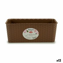 Planter Stefanplast Brown PVC 13 x 11 x 28,5 cm (12 Units)