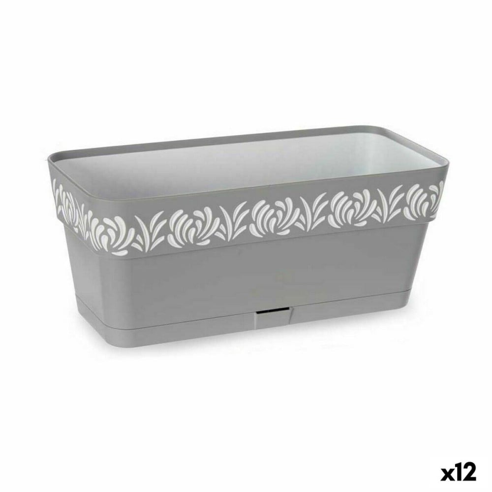 Blumenkasten Stefanplast Gaia Grau Kunststoff 13,3 x 12,3 x 29,3 cm (12 Stück)