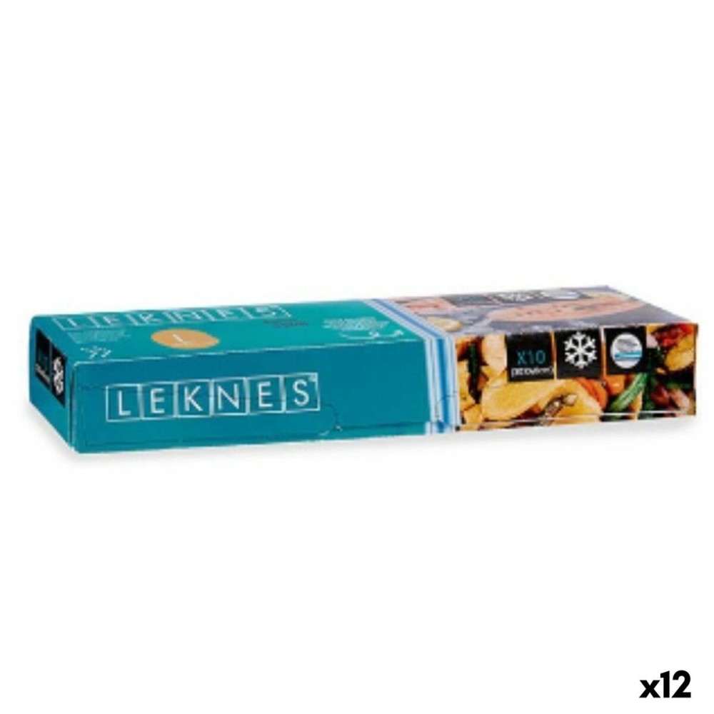 Wiederverwendbare Säcke für Lebensmittel Leknes 190939000480 Blau Polyäthylen 7 L 30 x 40 cm ziplock (12 Stück)