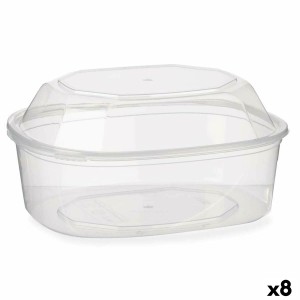 Rechteckige Lunchbox mit Deckel Leknes BS1500ROIOV Durchsichtig Polypropylen 1,5 L 18 x 10,5 x 21,5 cm (8 Stück)