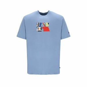 Herren Kurzarm-T-Shirt Russell Athletic Emt E36211 Blau Indigo