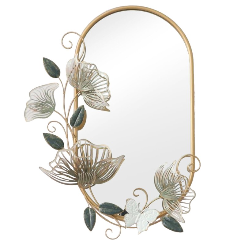 Miroir mural Alexandra House Living Doré Métal Fleur 7 x 49 x 72 cm