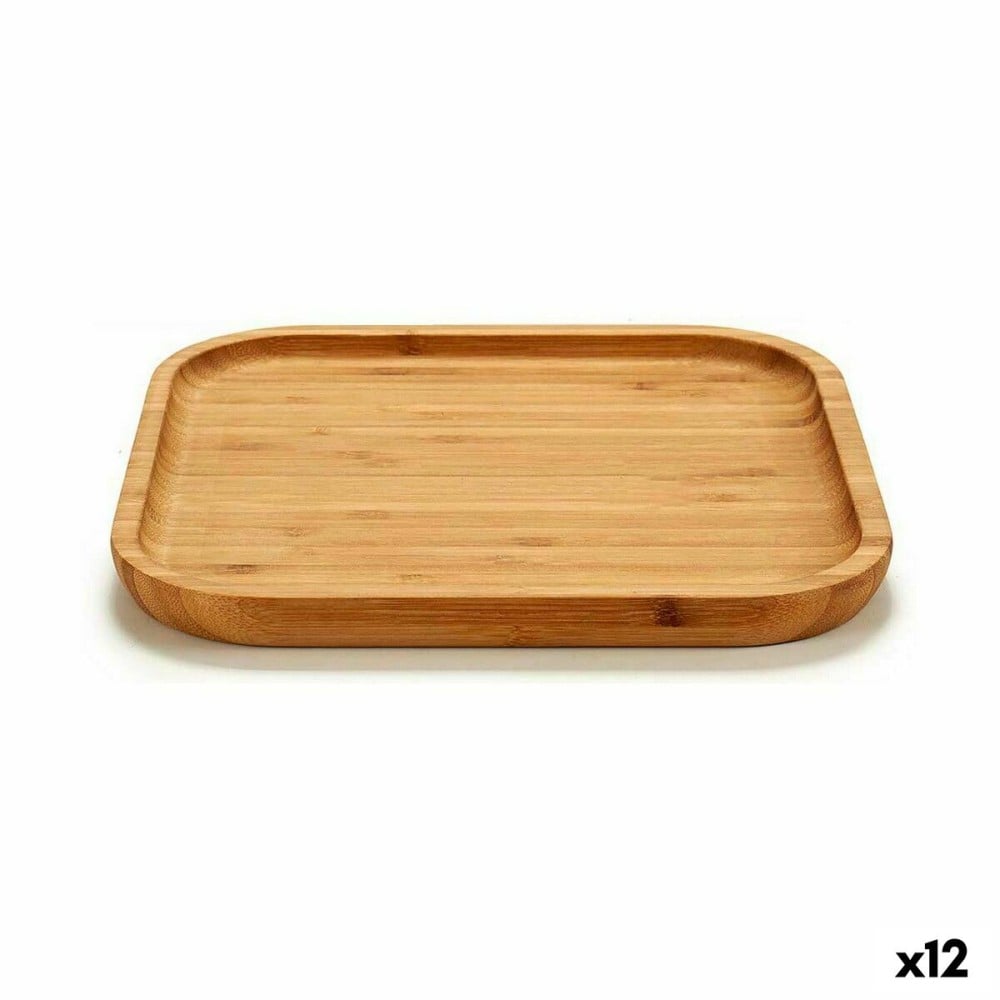 Tablett für Snacks Kinvara JWKW-3710 Braun karriert 20 x 1,5 x 20 cm (12 Stück)
