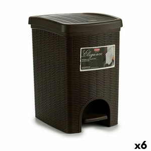Poubelle à pédale Stefanplast Elegance Marron Plastique 20 L (6 Unités)