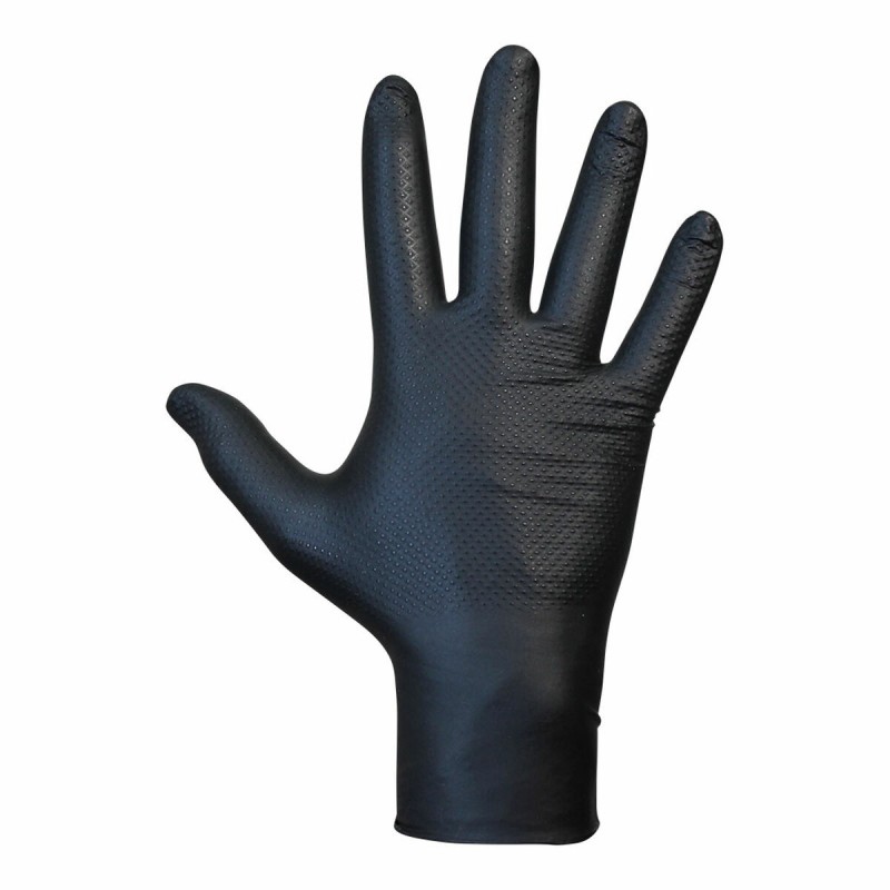 Nitrile gloves JUBA Agility Grip Black Nitrile Powder-free 50 Units