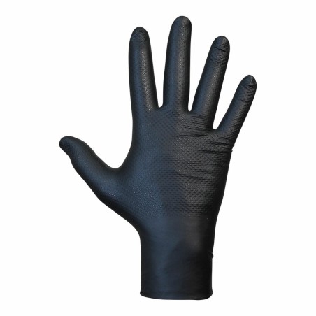 Gants en nitrile JUBA Agility Grip Noir Nitrile Sans poudre 50 Unités